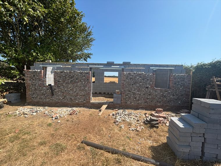 The original barn walls before work began