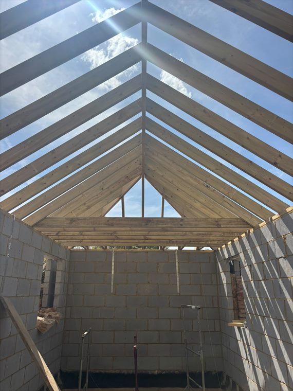 Open gable ready for glazing