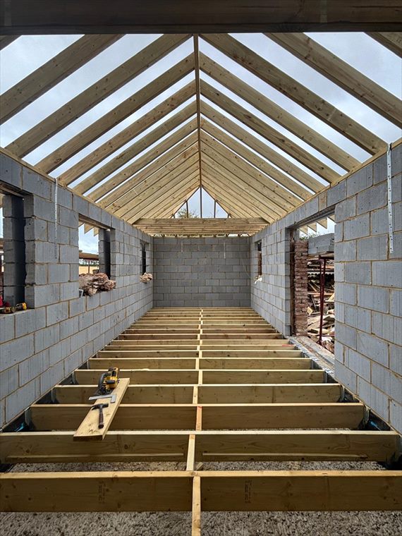 New floor structure in place