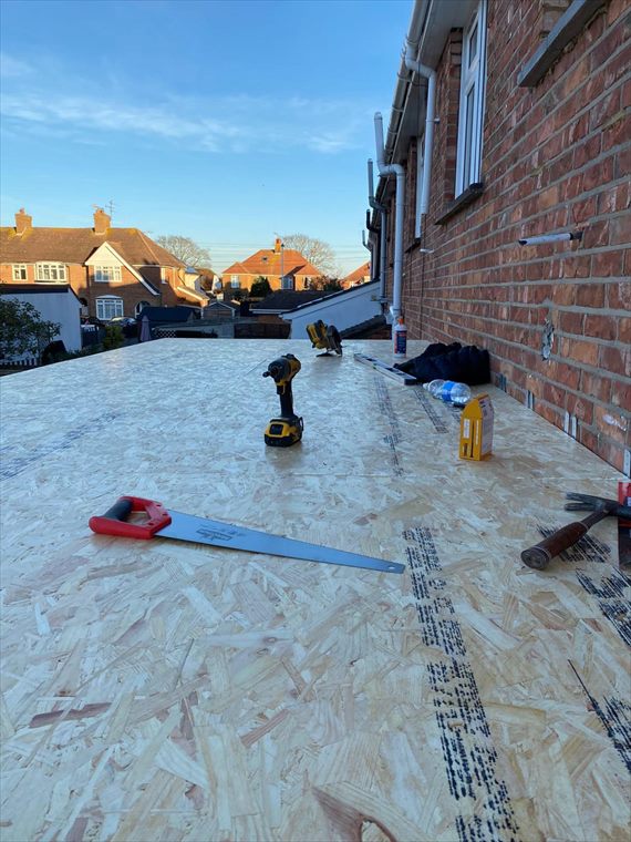 Roof deck laid