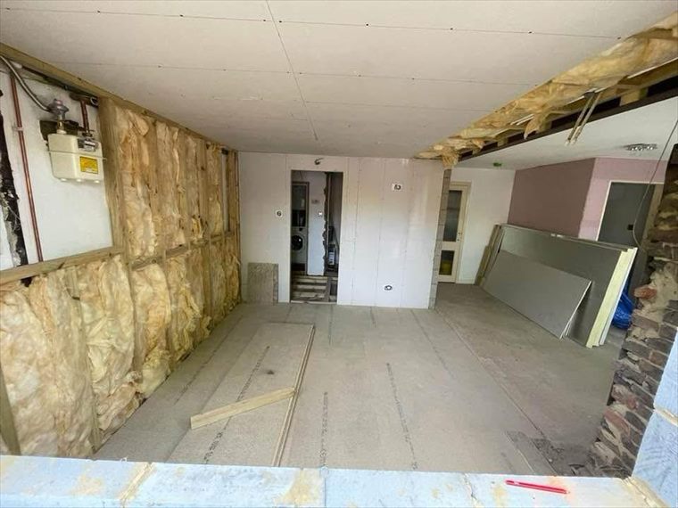 Insulating the new walls