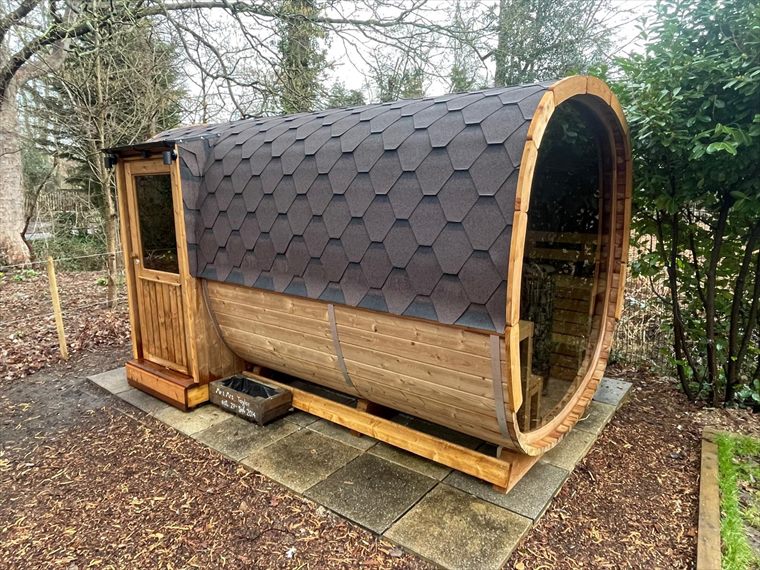 Finished barrel sauna