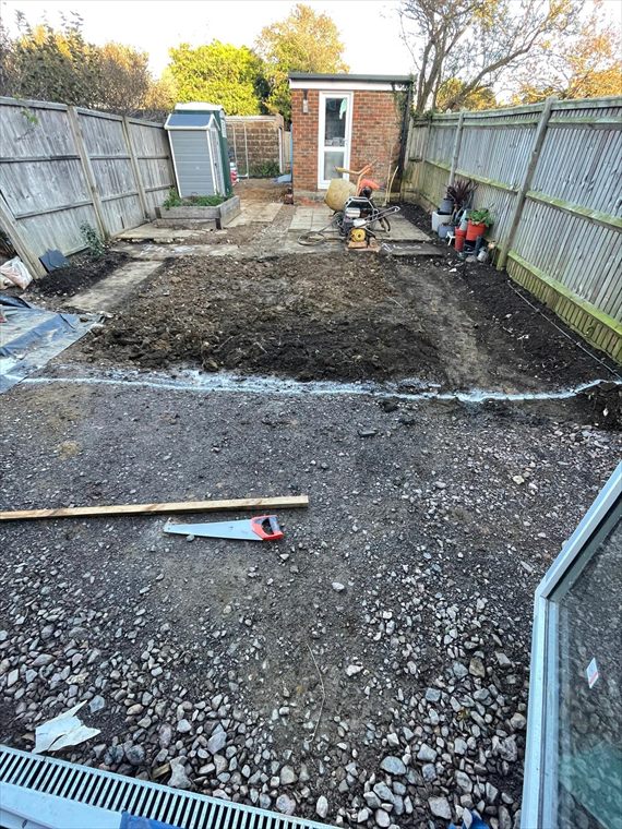 Rear garden cleared, ready for groundworks